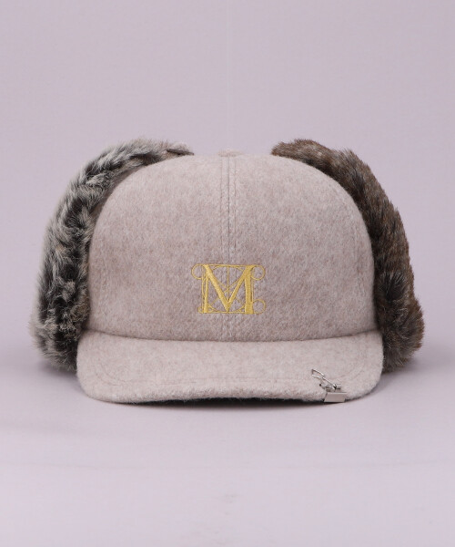THE MET CLASSIC LOGO EAR FLAP CAP BEIGE ONESIZE