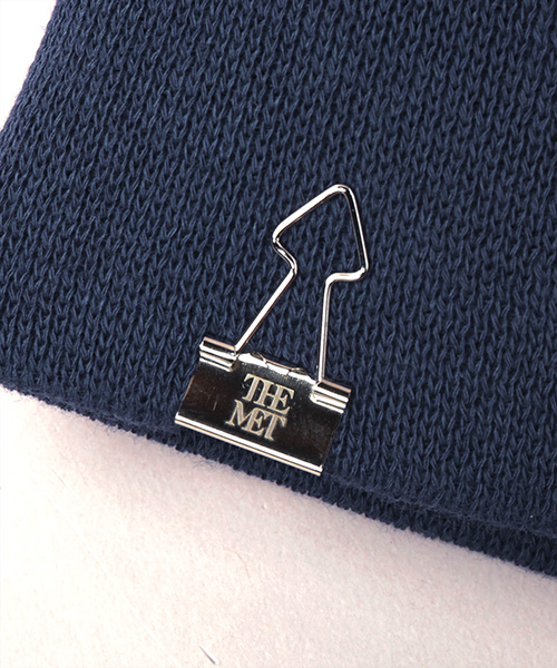 THE MET LOGO KNIT CAP NAVY ONESIZE
