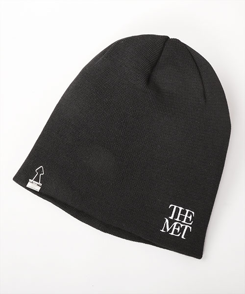 THE MET LOGO KNIT CAP BLACK ONESIZE
