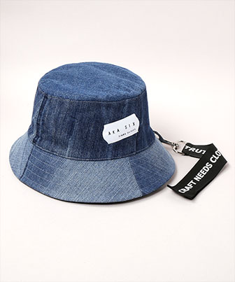 AKA SIX SCRAP DENIM BUCKET HAT(ONESIZE BLUE): ハット｜帽子