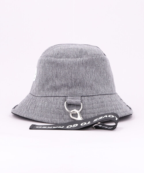 AKA SIX HERRINGBONE HALF N HALF BUCKET HAT BLACK x GRAY ONESIZE
