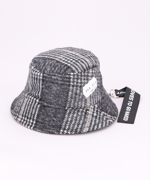 AKA SIX CHECK BUCKET HAT GRAY ONESIZE