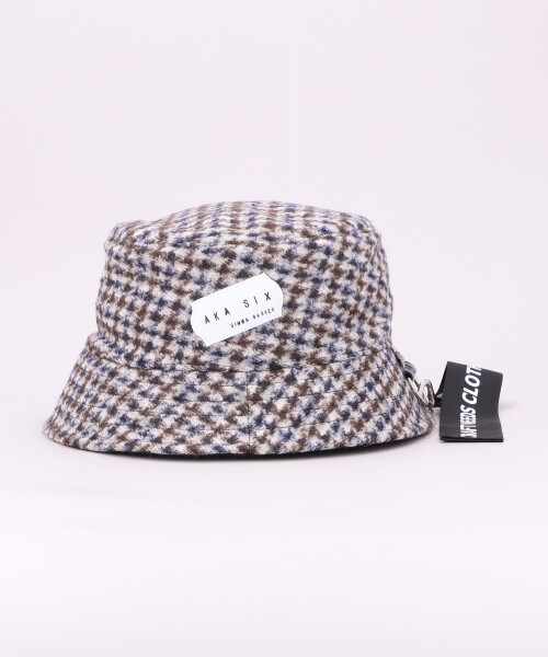 AKA SIX CHECK BUCKET HAT KHAKI ONESIZE