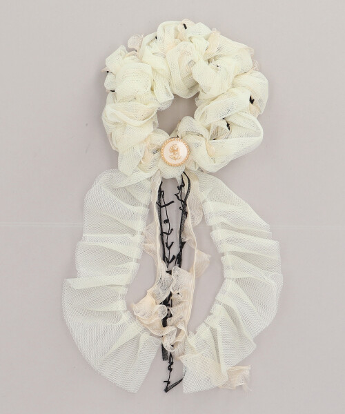 ROUND R チュールシュシュ WHITE ONESIZE