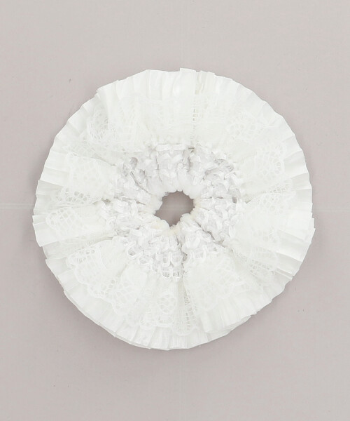 ROUND R フリルシュシュ WHITE ONESIZE