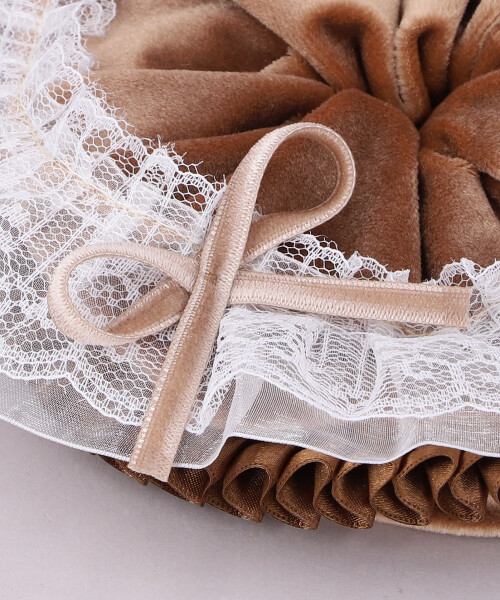 ROUND R ベロアシュシュ BROWN ONESIZE