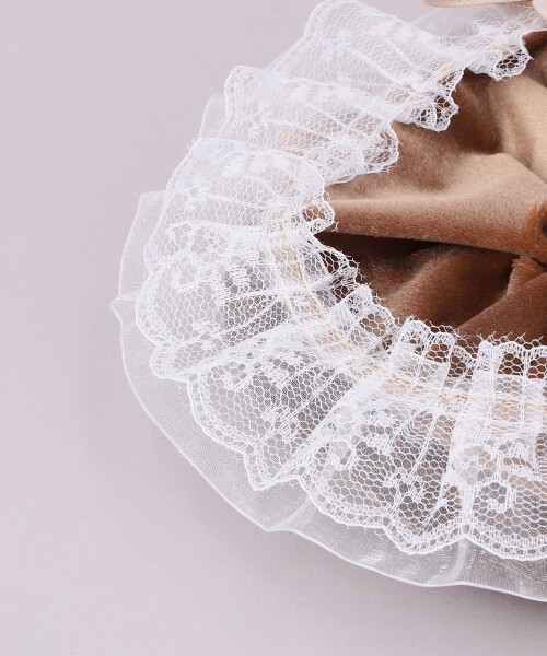 ROUND R ベロアシュシュ BROWN ONESIZE