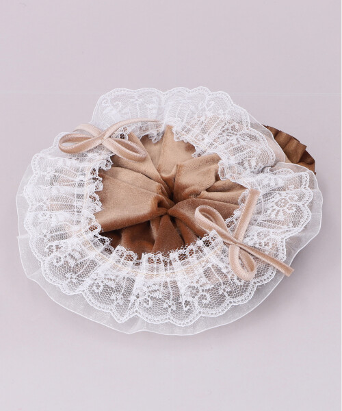 ROUND R ベロアシュシュ BROWN ONESIZE