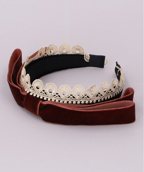 ROUND R リボンカチューシャ BROWN ONESIZE