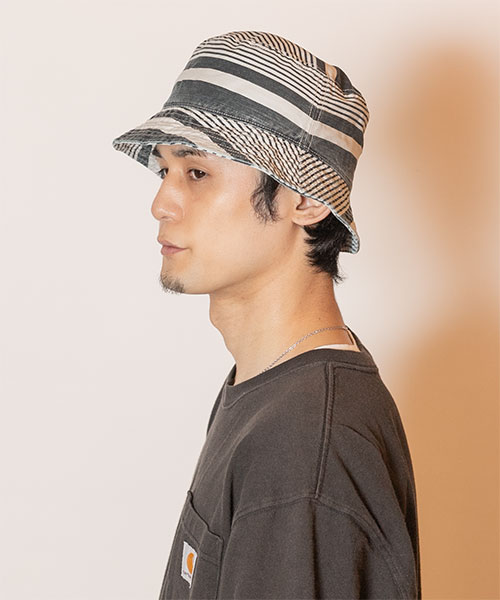 NC BUCKET HAT STRIPE ASSORT ONESIZE