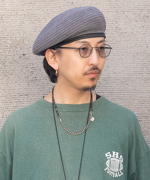 モデル頭囲：57.5cm 着用サイズ：ONESIZE