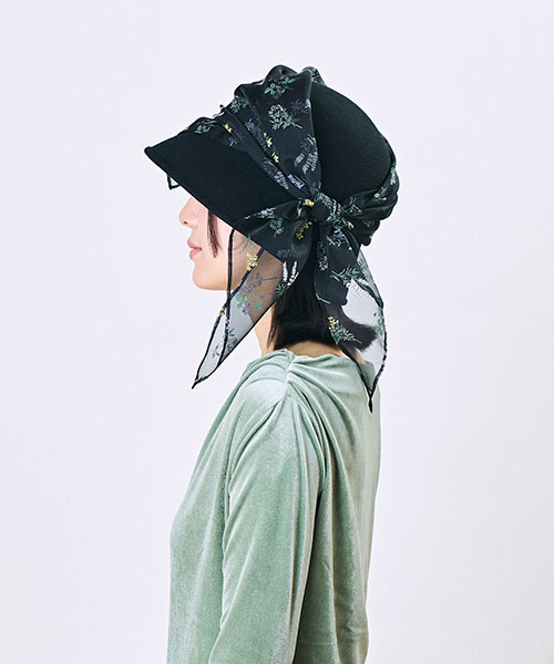 モデル頭囲：55.5cm 着用サイズ：ONESIZE