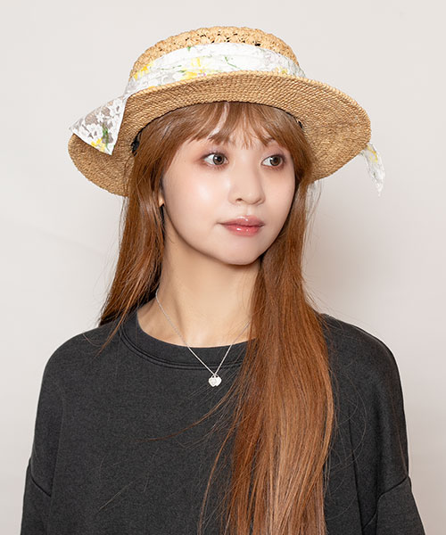 モデル頭囲：56cm 着用サイズ：ONESIZE