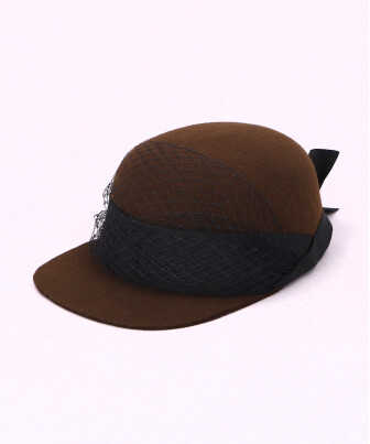 CA4LAブラウンキャスケット CAP WITH TULLE(ONESIZE BROWN): キャスケット|帽子通販|CA4LA