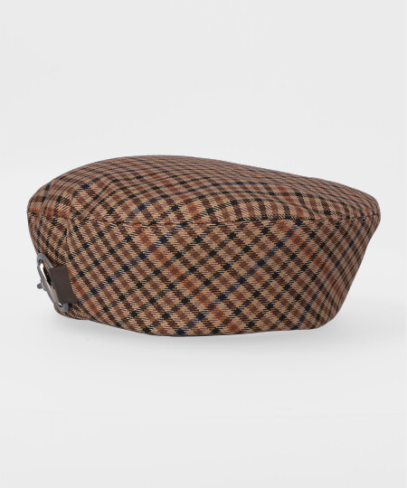 PLAID BERET 8 RED ONESIZE