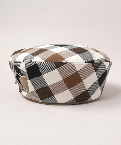 PLAID BERET 10 BEIGE ONESIZE