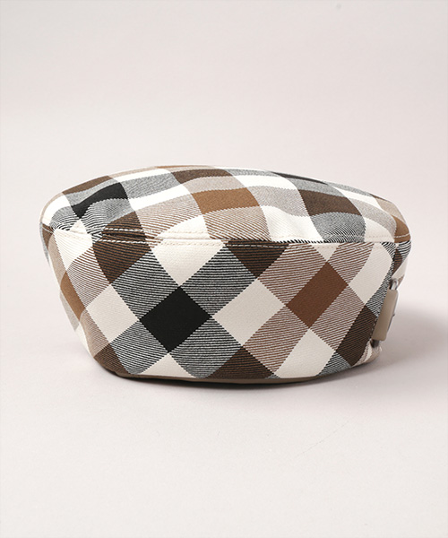 PLAID BERET 10 BEIGE ONESIZE