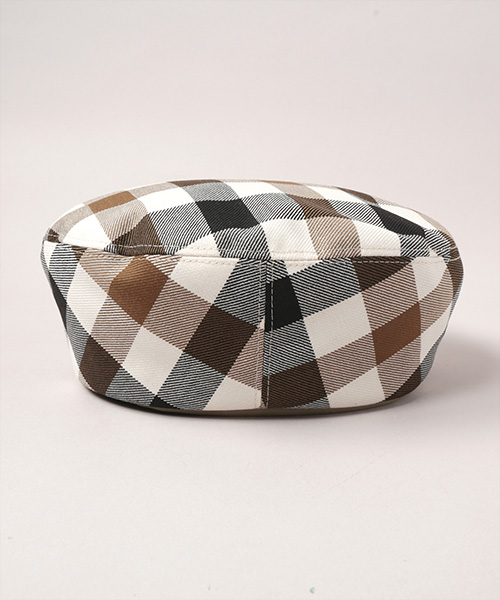 PLAID BERET 10 BEIGE ONESIZE