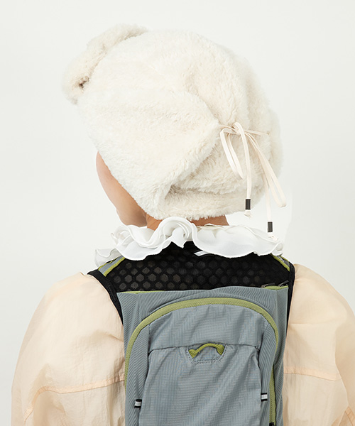 モデル頭囲：54.5cm 着用サイズ：ONESIZE