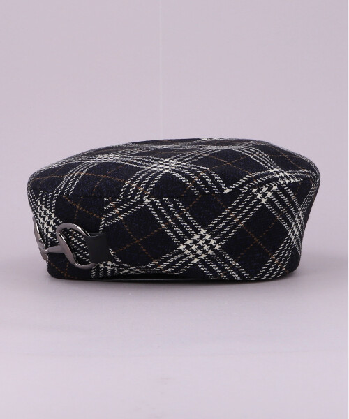 PLAID BERET 11 NAVY ONESIZE