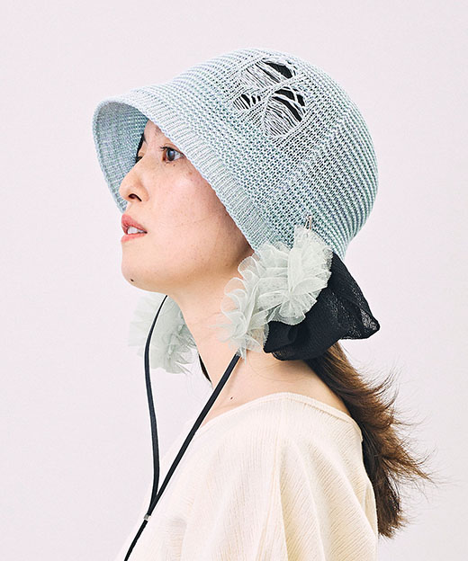 モデル頭囲：53cm 着用サイズ：ONESIZE