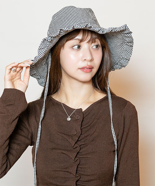 モデル頭囲：56cm 着用サイズ：ONESIZE