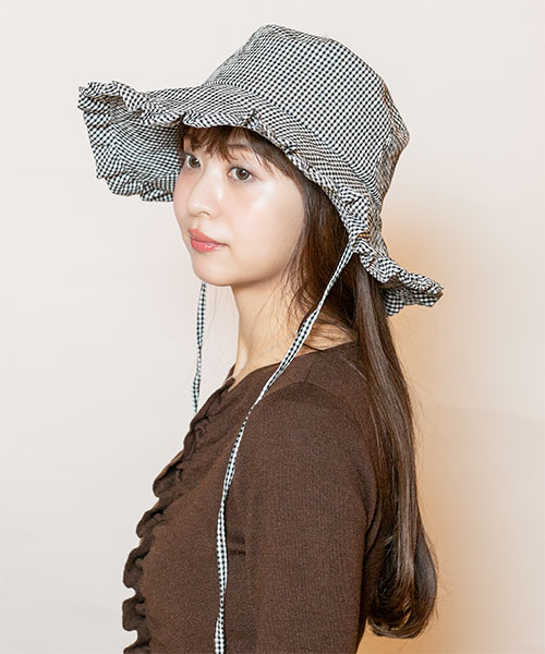 モデル頭囲：56cm 着用サイズ：ONESIZE