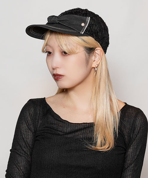 モデル頭囲：58cm 着用サイズ：ONESIZE