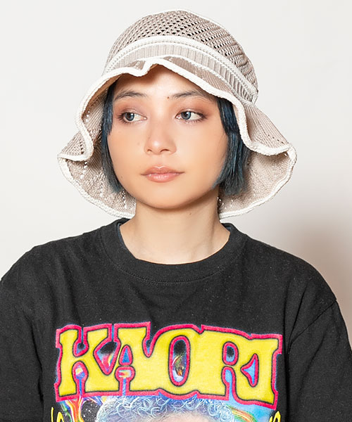 モデル頭囲：54cm 着用サイズ：ONESIZE