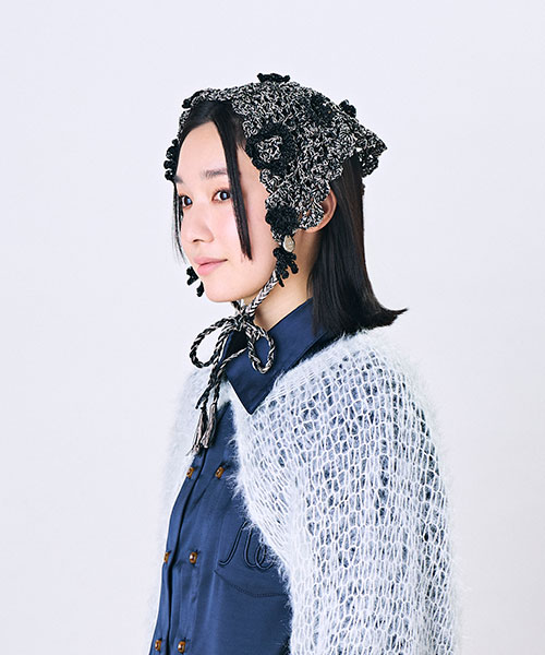 モデル頭囲：55.5cm 着用サイズ：ONESIZE