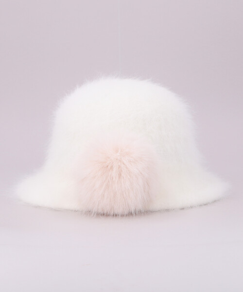 MARAFUR HAT 3 WHITE ONESIZE