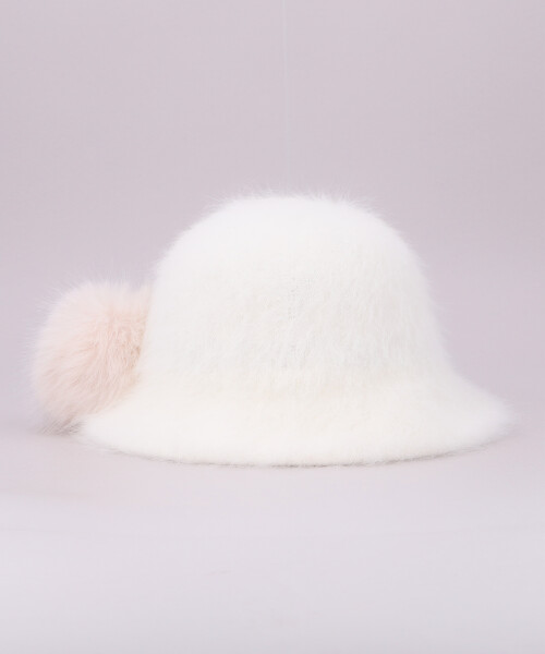 MARAFUR HAT 3 WHITE ONESIZE