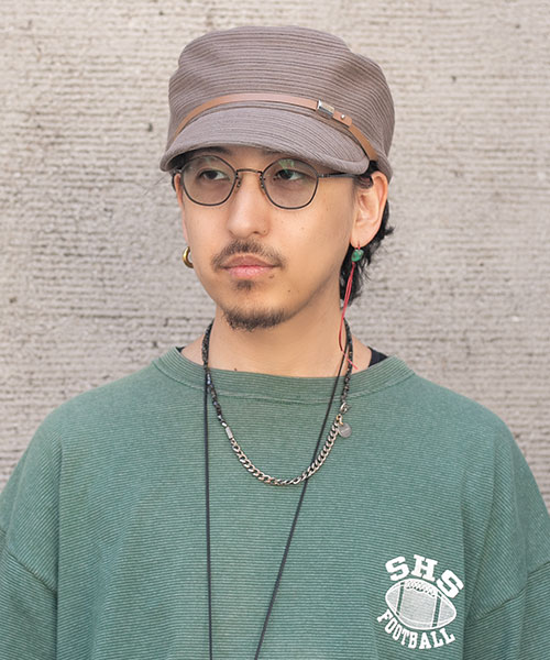 モデル頭囲：57.5cm 着用サイズ：ONESIZE