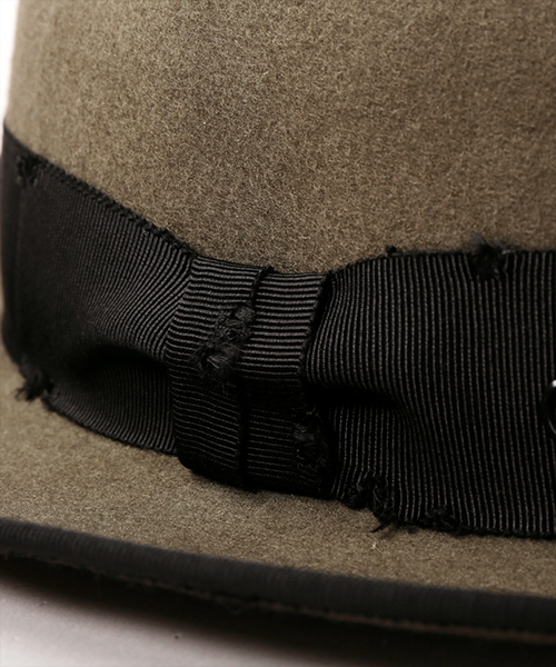 CRUSH TRIM FEDORA CHARCOAL GRAY M