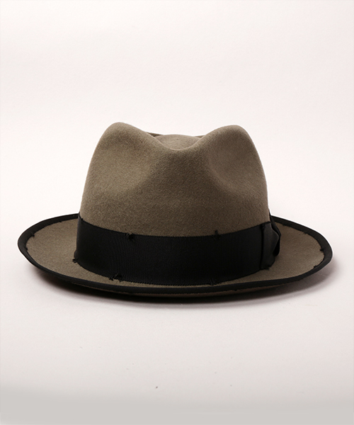 CRUSH TRIM FEDORA CHARCOAL GRAY M