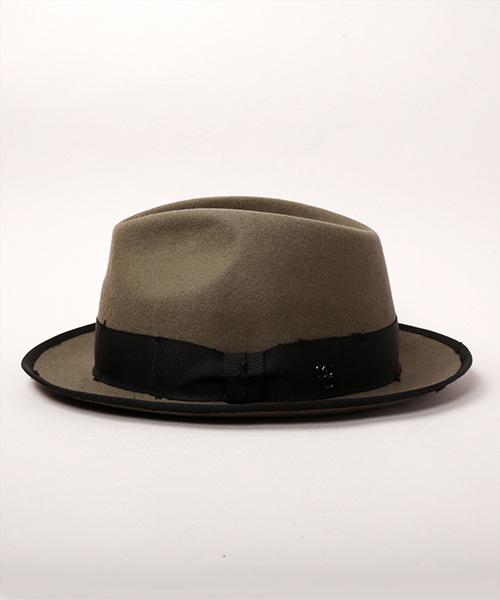 CRUSH TRIM FEDORA CHARCOAL GRAY M
