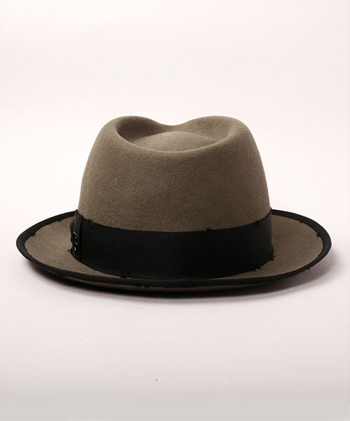 CRUSH TRIM FEDORA CHARCOAL GRAY M