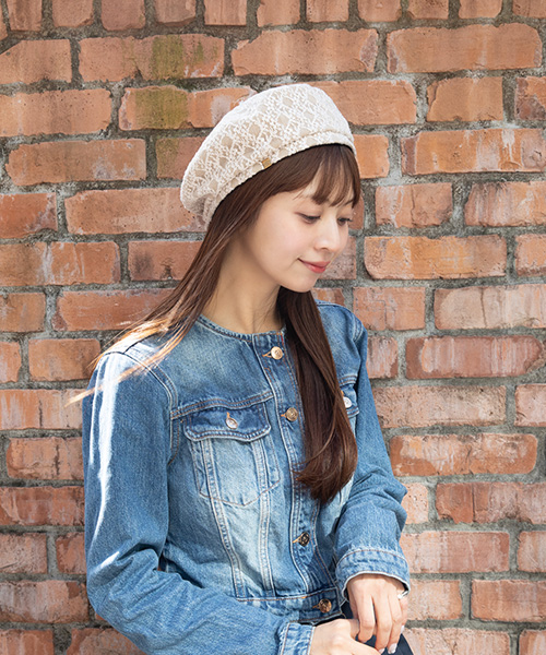 モデル頭囲：56cm 着用サイズ：ONESIZE