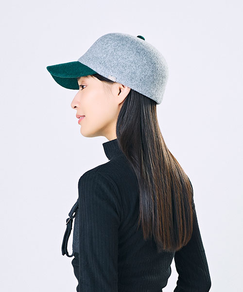 モデル頭囲：55.5cm 着用サイズ：ONESIZE