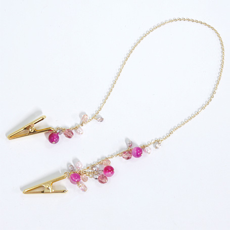 NATURAL STONE CLIP L PINK L
