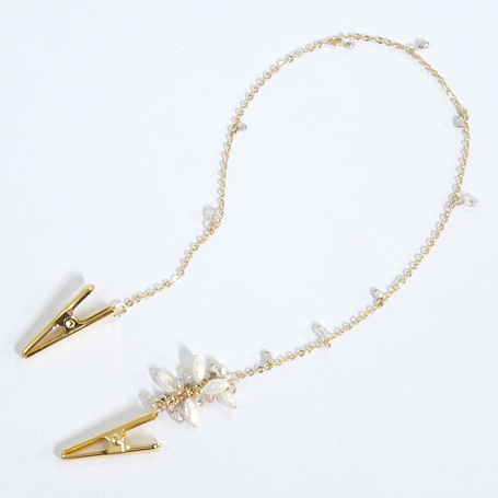 RICE PEARL CLIP L WHITE L