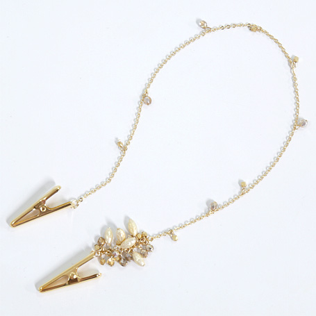 RICE PEARL CLIP L WHITE L