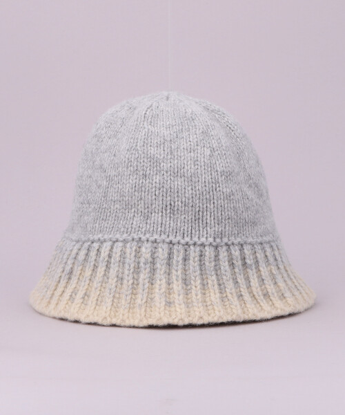 GRADATION KNIT HAT 3 LIGHT GRAY ONESIZE