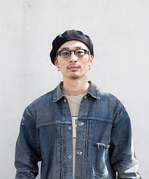 モデル頭囲：58.5cm 着用サイズ：ONESIZE