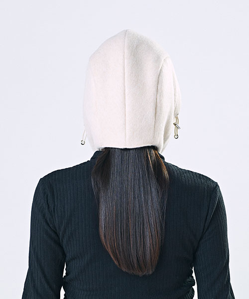 モデル頭囲：55.5cm 着用サイズ：ONESIZE
