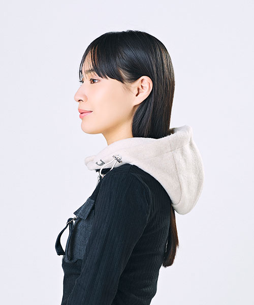 モデル頭囲：55.5cm 着用サイズ：ONESIZE