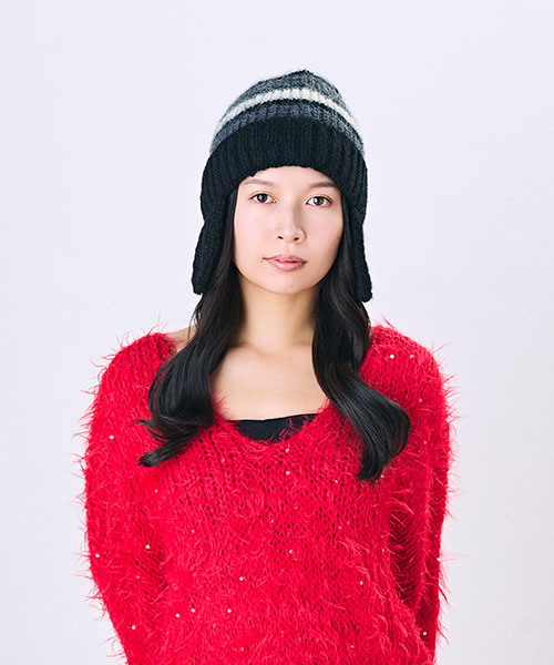 モデル頭囲：54cm 着用サイズ：ONESIZE