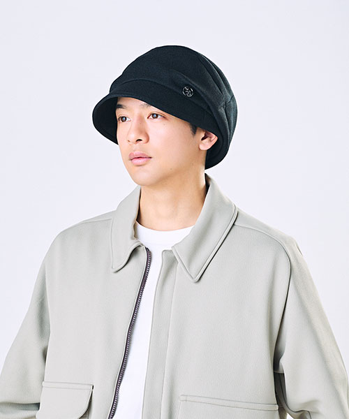 モデル頭囲：55.5cm 着用サイズ：ONESIZE