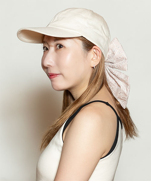 モデル頭囲：56cm 着用サイズ：ONESIZE