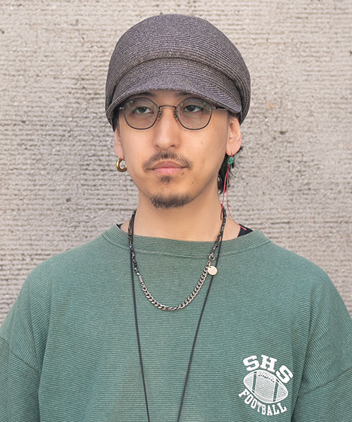 モデル頭囲：57.5cm 着用サイズ：ONESIZE